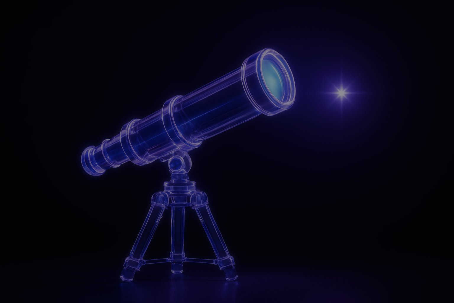 Glass telescope aimed at a bright star, symbolizing leadership on the global stage
