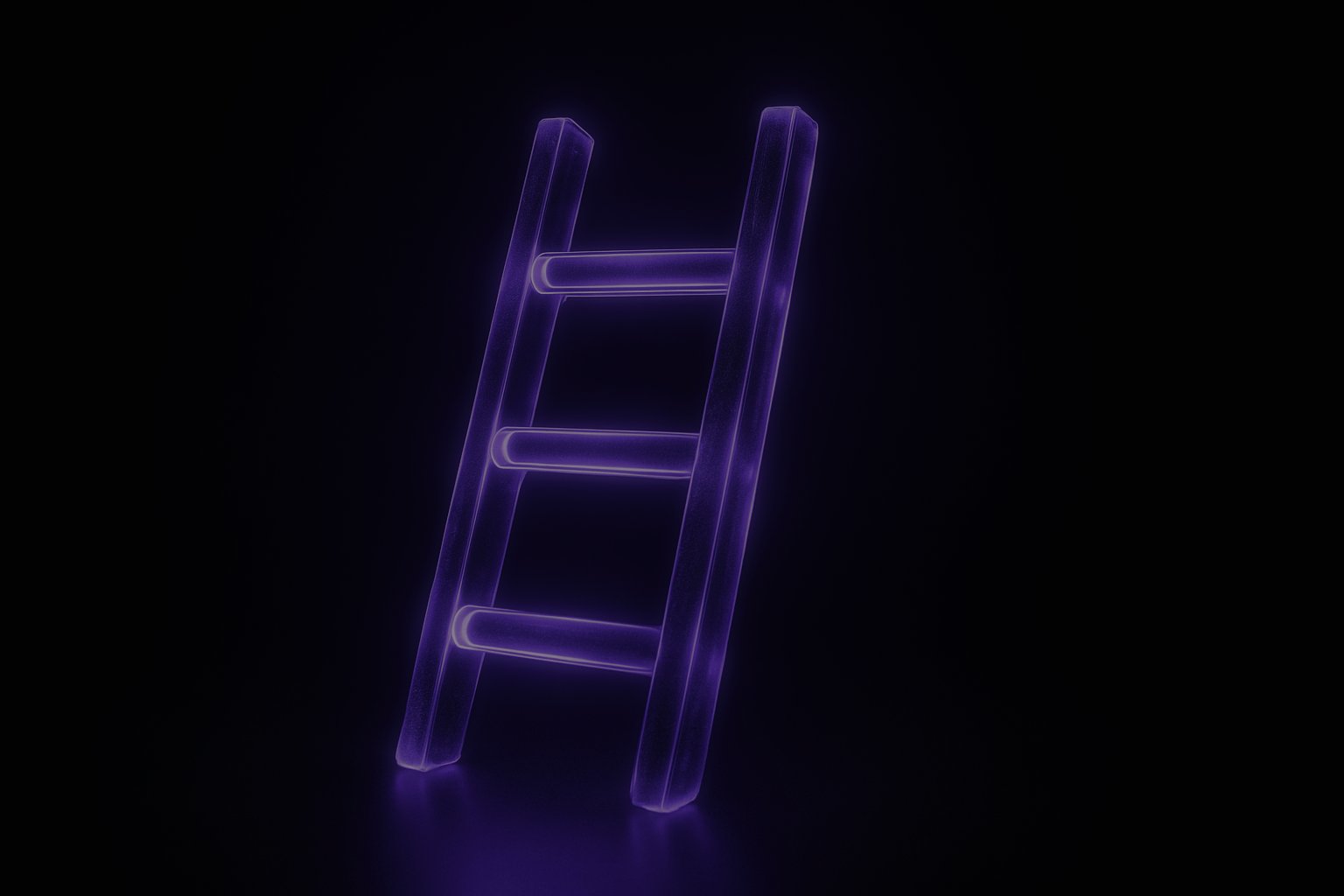 Glassy ladder with highlighted rungs, representing a step-by-step local SEO checklist